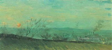 ヴィンセント・ヴァン・ゴッホ Painting - 月明かりの丘の中腹から見た工場 フィンセント・ファン・ゴッホ